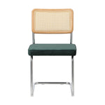 2x Rattan Dining Chairs Cesca Replica Cantilever Velvet Seat for Kitchen