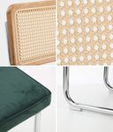 2x Rattan Dining Chairs Cesca Replica Cantilever Velvet Seat for Kitchen