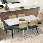 2x Rattan Dining Chairs Cesca Replica Cantilever Velvet Seat for Kitchen