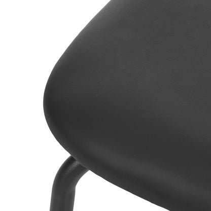 Set of 4 Dining Chairs PU Leather Padded Seat Black Modern Upholstered