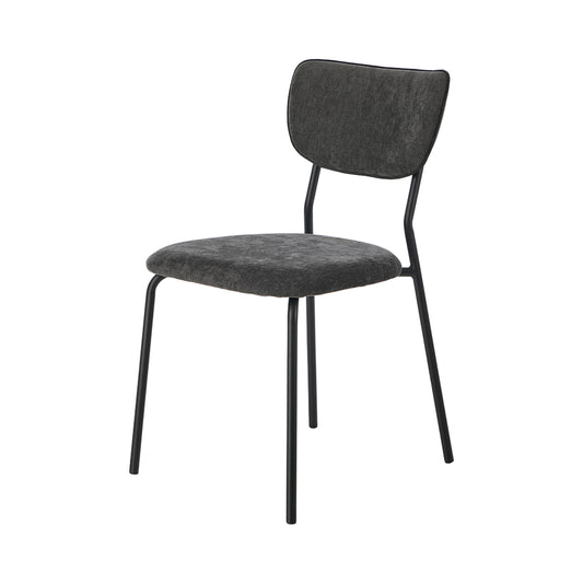 Set of 4 Dining Chairs Linen Fabric Padded Seat Grey Modern Upholstered