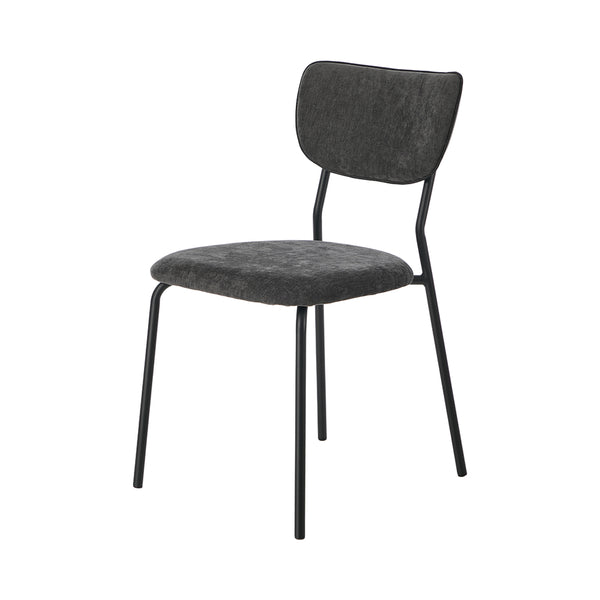  Set of 4 Dining Chairs Linen Fabric Padded Seat Grey Modern Upholstered