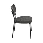 Set of 4 Dining Chairs Linen Fabric Padded Seat Grey Modern Upholstered