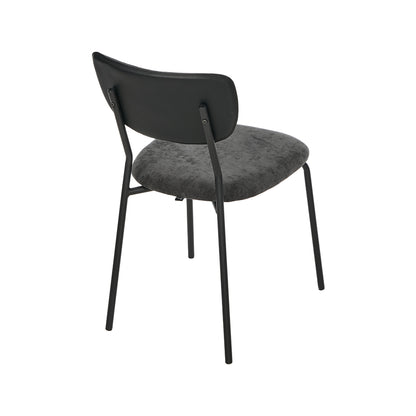 Set of 4 Dining Chairs Linen Fabric Padded Seat Grey Modern Upholstered