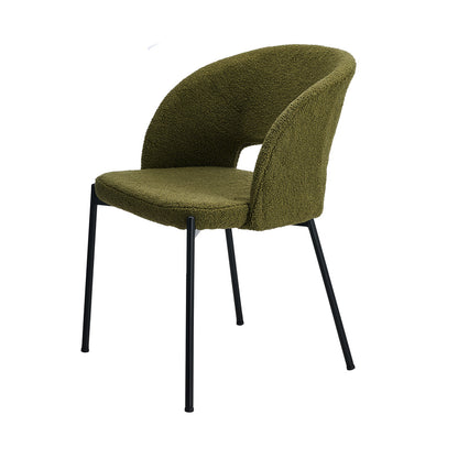 8x Armchair Dining Chair Sherpa Green&Black