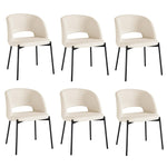 4x Armchair Dining Chair Sherpa White,Gold&Black