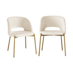 4x Armchair Dining Chair Sherpa White,Gold&Black