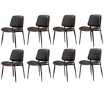 8x Dining Chairs Retro PU Leather Solid Wood Metal Leg