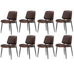 8x Dining Chairs Retro PU Leather Solid Wood Metal Leg