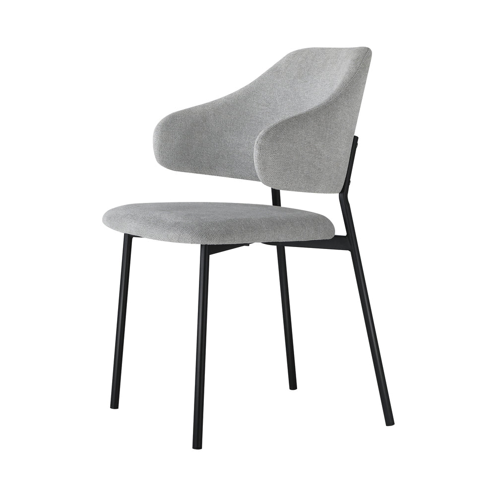 6x Dining Chairs Tub Fabric Grey&Black