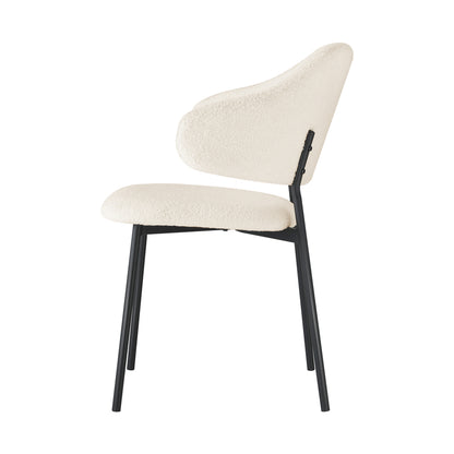 6x/2x Dining Chairs Tub Sherpa White&Black