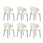 6x/2x Dining Chairs Tub Sherpa White&Black