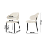 6x/2x Dining Chairs Tub Sherpa White&Black