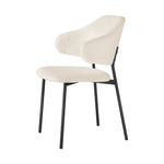 6x/2x Dining Chairs Tub Sherpa White&Black