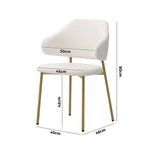 2x Dining Chair Sherpa Gold&White