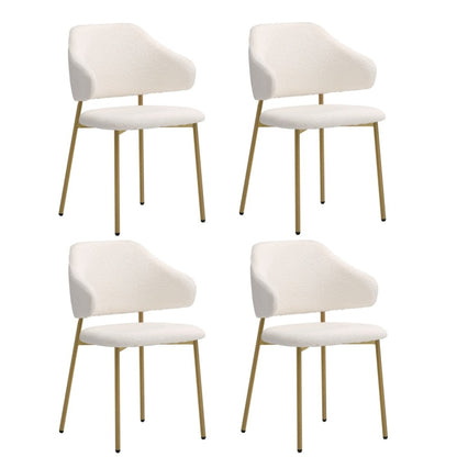 4Pcs/6Pcs Dining Chair Sherpa Gold&White