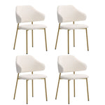 4Pcs/6Pcs Dining Chair Sherpa Gold&White