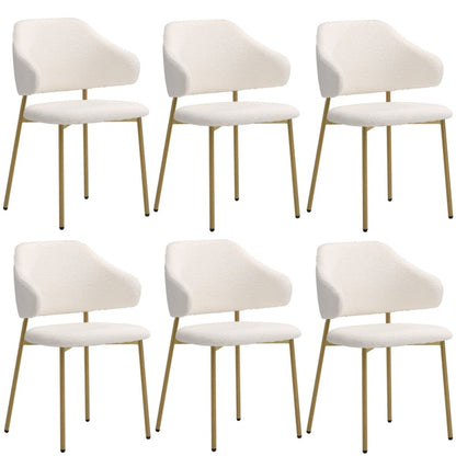 4Pcs/6Pcs Dining Chair Sherpa Gold&White