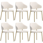 4Pcs/6Pcs Dining Chair Sherpa Gold&White