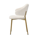 4Pcs/6Pcs Dining Chair Sherpa Gold&White