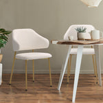 4Pcs/6Pcs Dining Chair Sherpa Gold&White