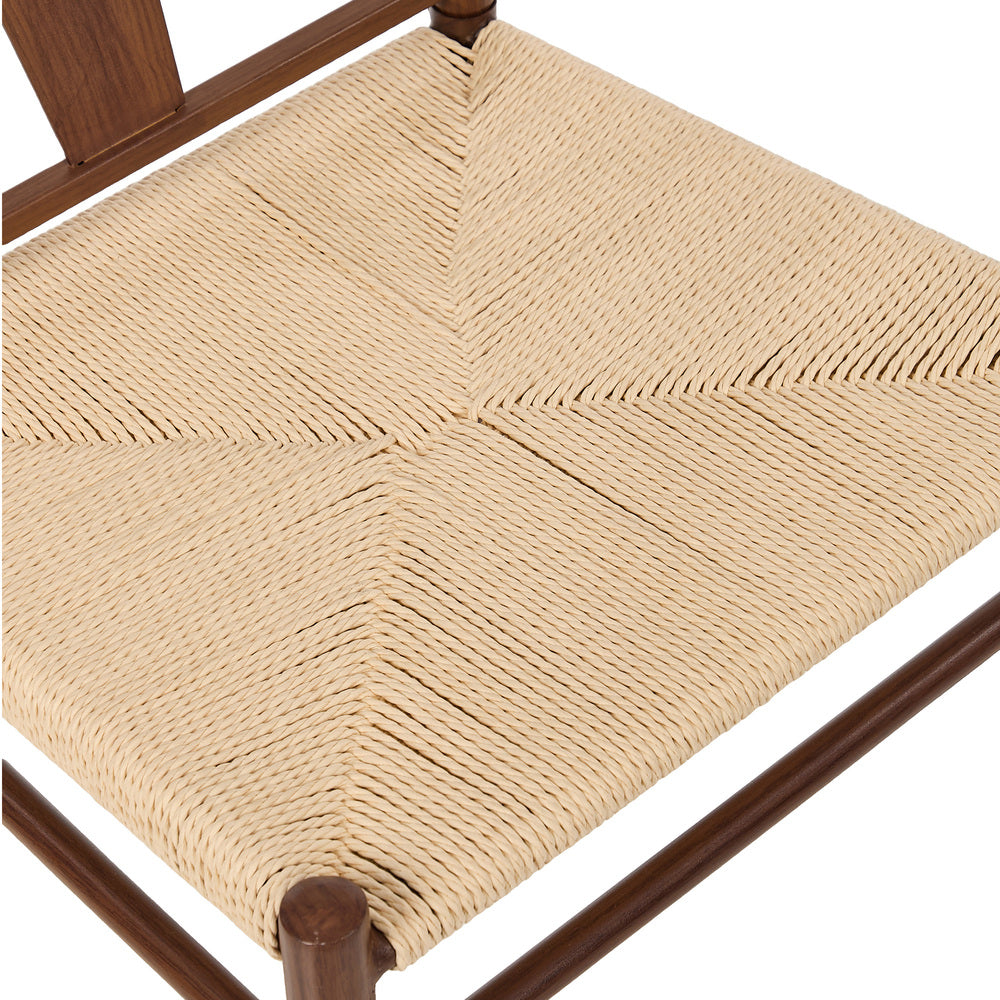 Metal Dining Chair Walnut 54x42.5x78cm