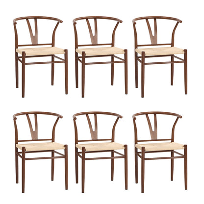 Metal Wishbone Dining Chair Walnut 54x42.5x78cm