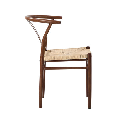 Metal Wishbone Dining Chair Walnut 54x42.5x78cm
