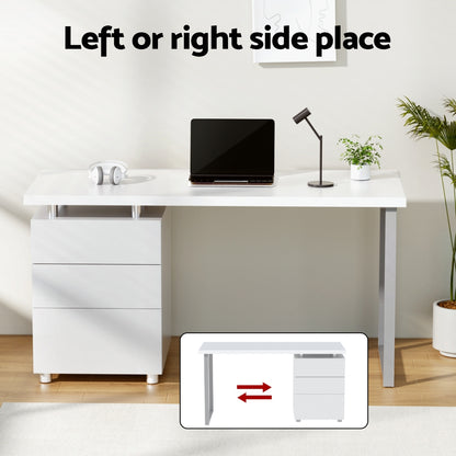 Modern White Computer Desk with Executive Office Chair Set for Home Office