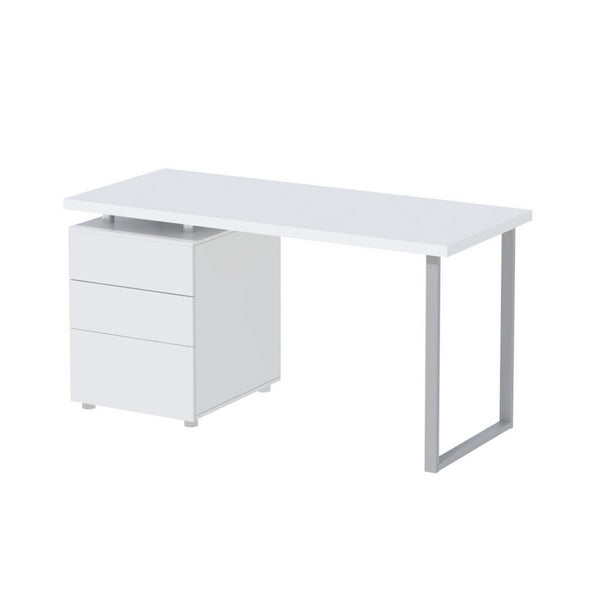  Computer Desk Drawer White 140Cm