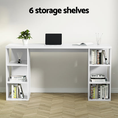 Computer Desk Bookshelf White 150Cm