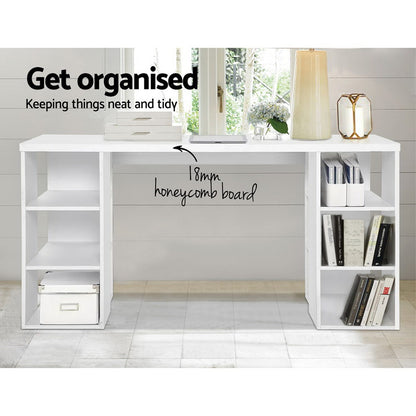 Computer Desk Bookshelf White 150Cm