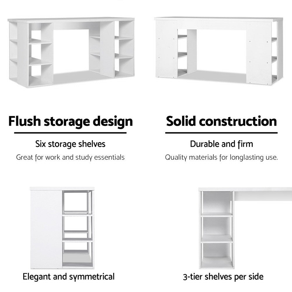 Computer Desk Bookshelf White 150Cm