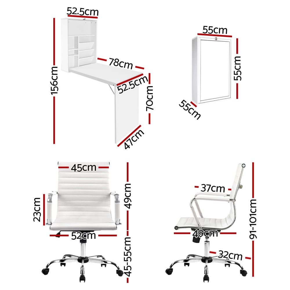 Computer Desk Office Chair Set 78x52.5x156cm