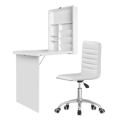Computer Desk Office Set White 78x52.5x156cm