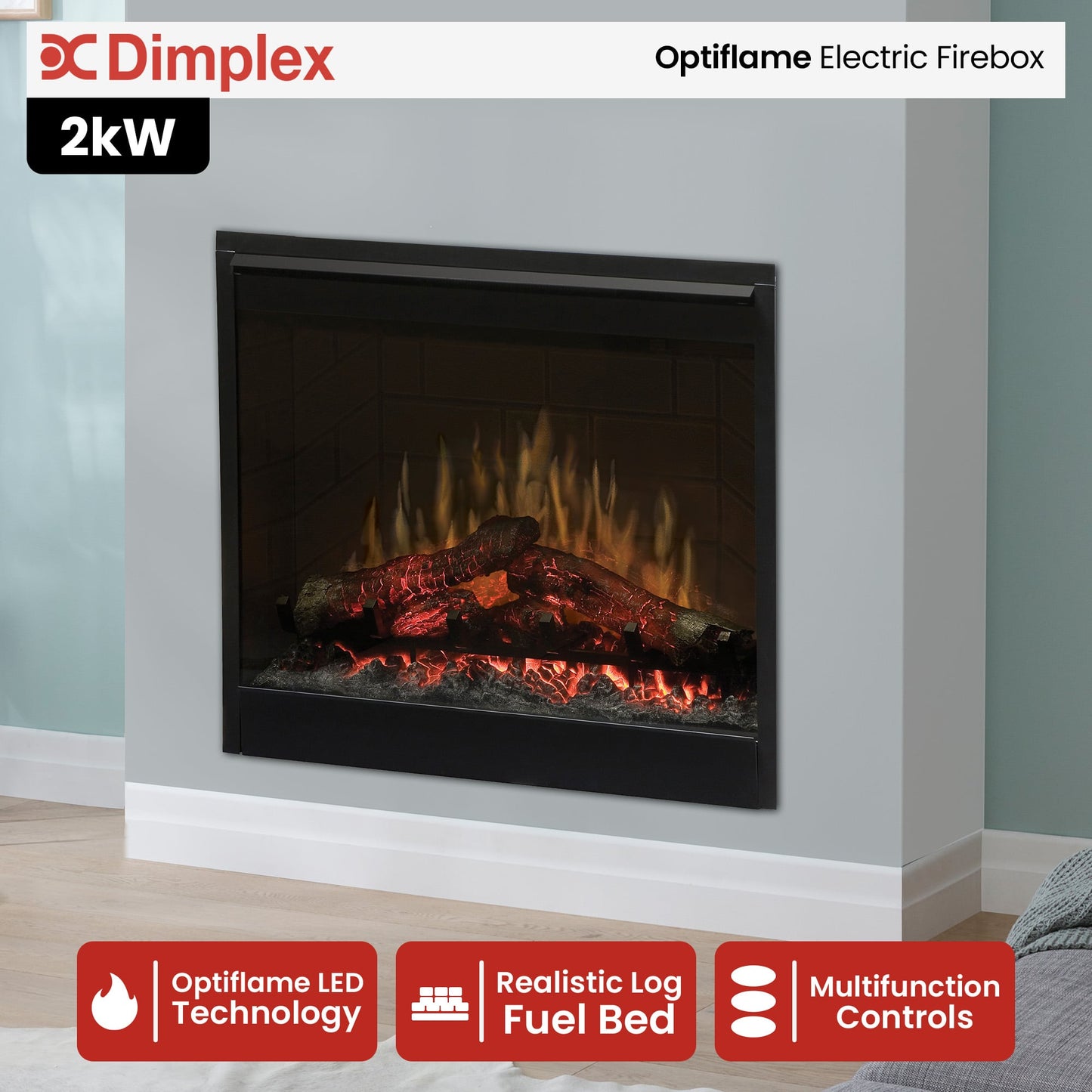 Electric Firebox Heater 26 Inches
