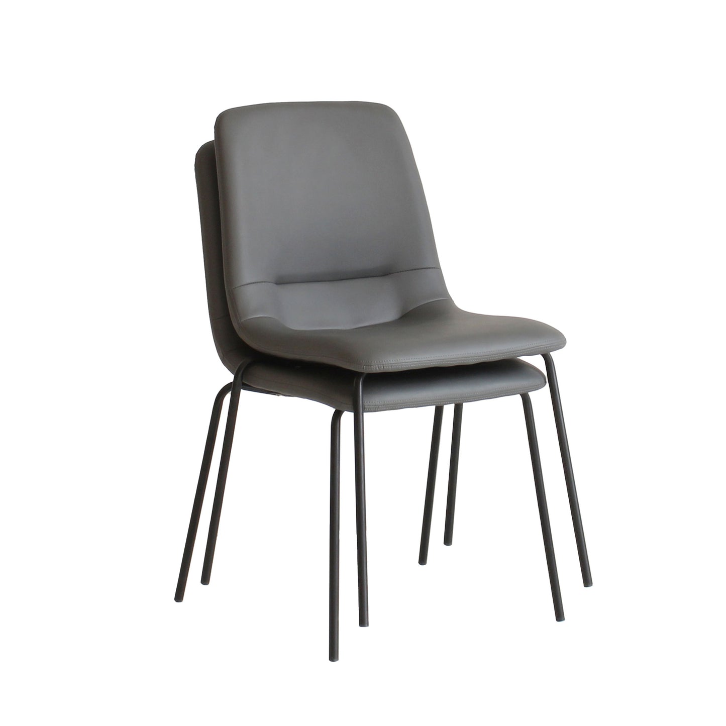 Grey Stackable Dining Chairs 46x49x83cm