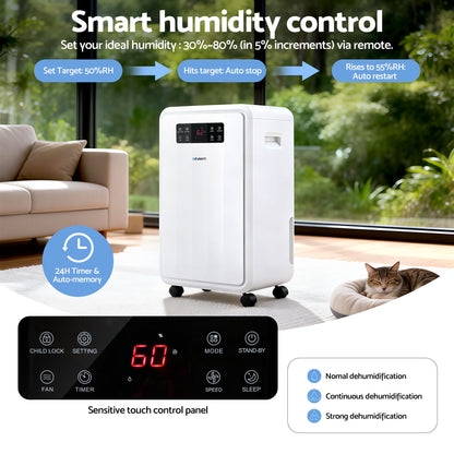 70L Commercial Dehumidifier 8.5L Tank | HomeAndLiving - 5