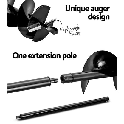 92Cc Post Hole Digger 200Mm Petrol Drill Extension Bits Auger