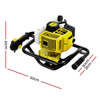 92Cc Post Hole Digger Motor Only Petrol Engine Yellow