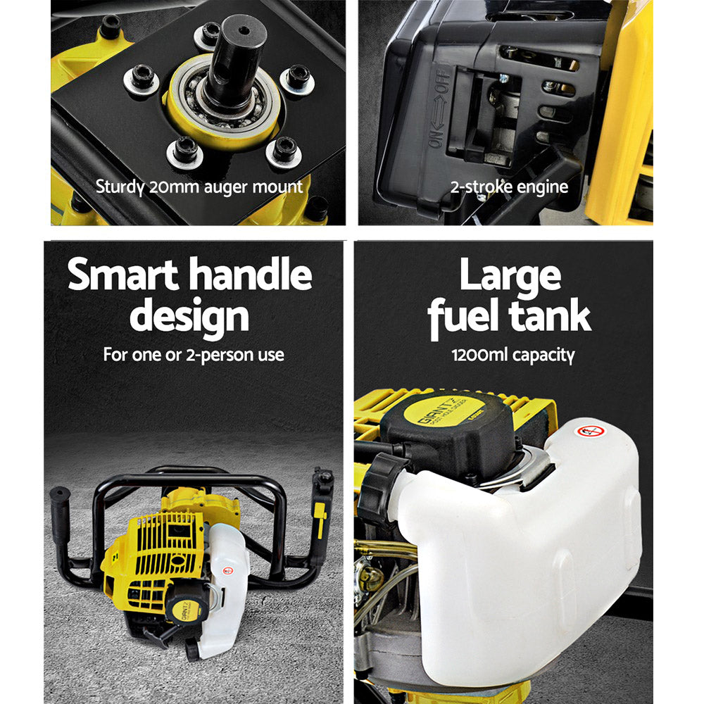92Cc Post Hole Digger Motor Only Petrol Engine Yellow