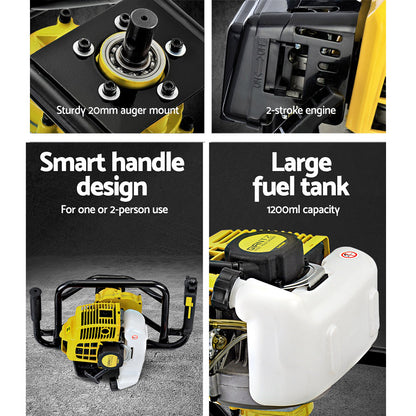 92Cc Post Hole Digger Motor Only Petrol Engine Yellow