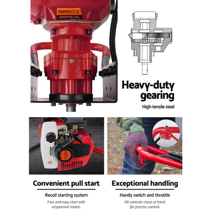 80Cc Post Hole Digger Motor Only Petrol Engine Red