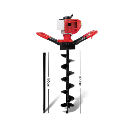 66Cc Post Hole Digger 200Mm Petrol Drill Extension Auger Bits