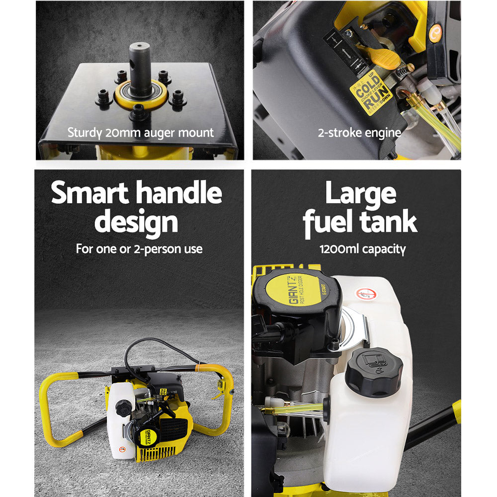 80Cc Post Hole Digger Motor Only Petrol Engine Yellow