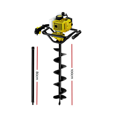 90Cc Post Hole Digger 200Mm Petrol Drill Auger Extension Bits