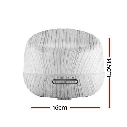 Aroma Diffuser 400Ml White Wood Grain Remote