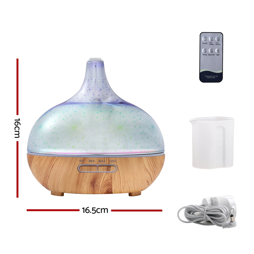 Aroma Diffuser Humidifier LED Night Light 400ml - Remote