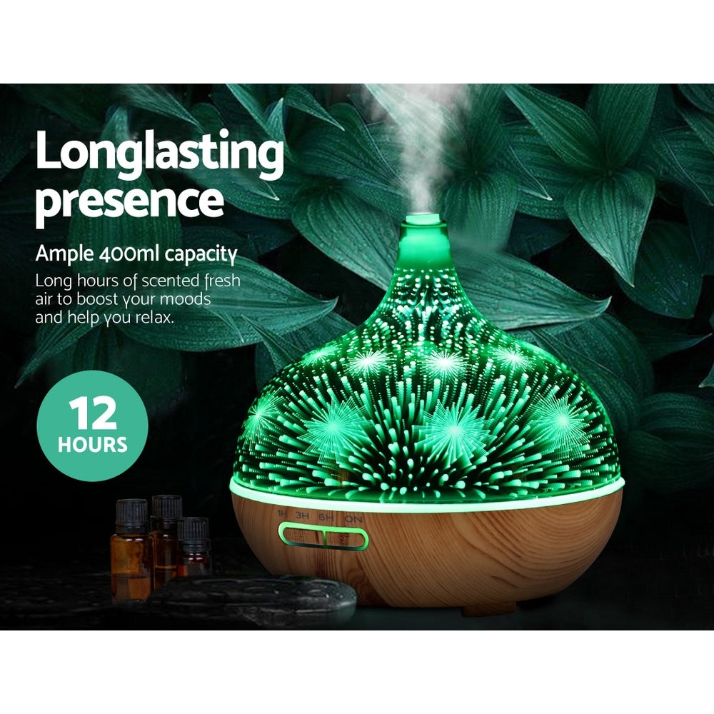 Aroma Diffuser Humidifier LED Night Light 400ml - Remote