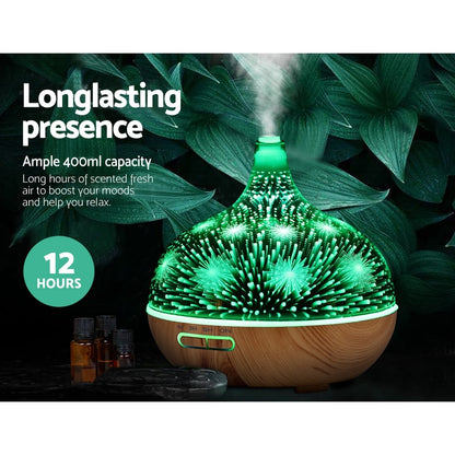 Aroma Diffuser Humidifier LED Night Light 400ml - Remote